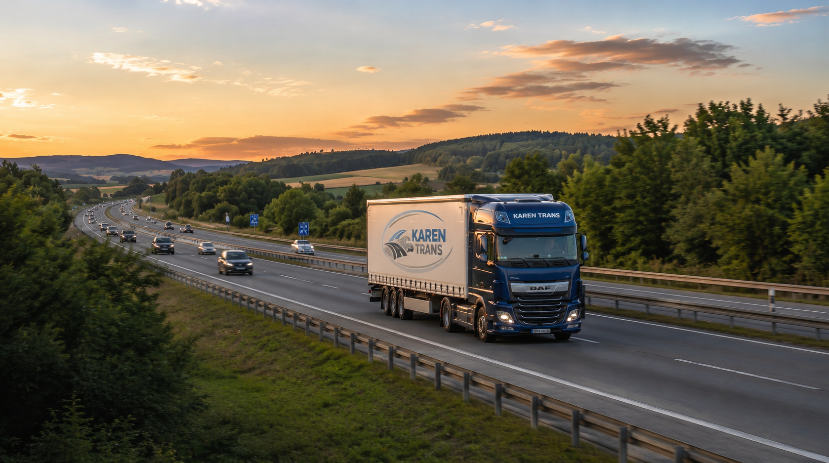 Karen Trans freight truck on a European highway